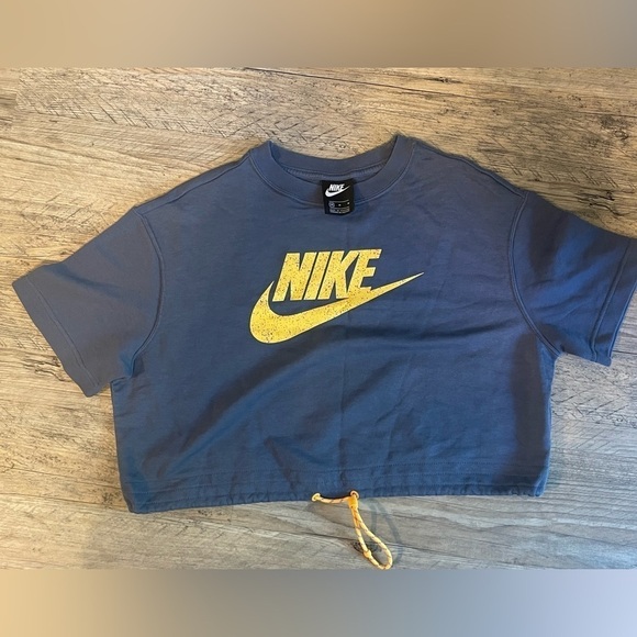 Nike Sportswear Icon Clash Short Sleeve Sweat Diffused Blue Women's Size Medium - Picture 2 of 5